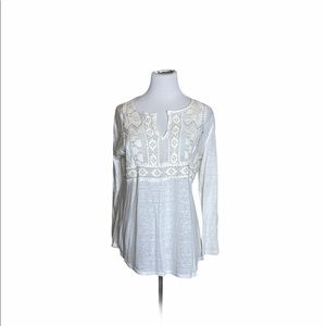Lucky Brand Bohemian Linen Peasant Top